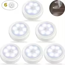 1/3pcs 6LED Motion Sensor Night Light LED Closet Lights Under Cabinet Lights Wireless Wall Puck Lamp For Stair Step Hallway